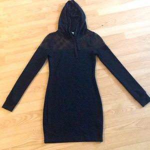 💛Black Garage Bodycon Hoodie Sweater Dress